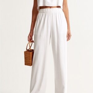 Abercrombie linen blend pull-on pant